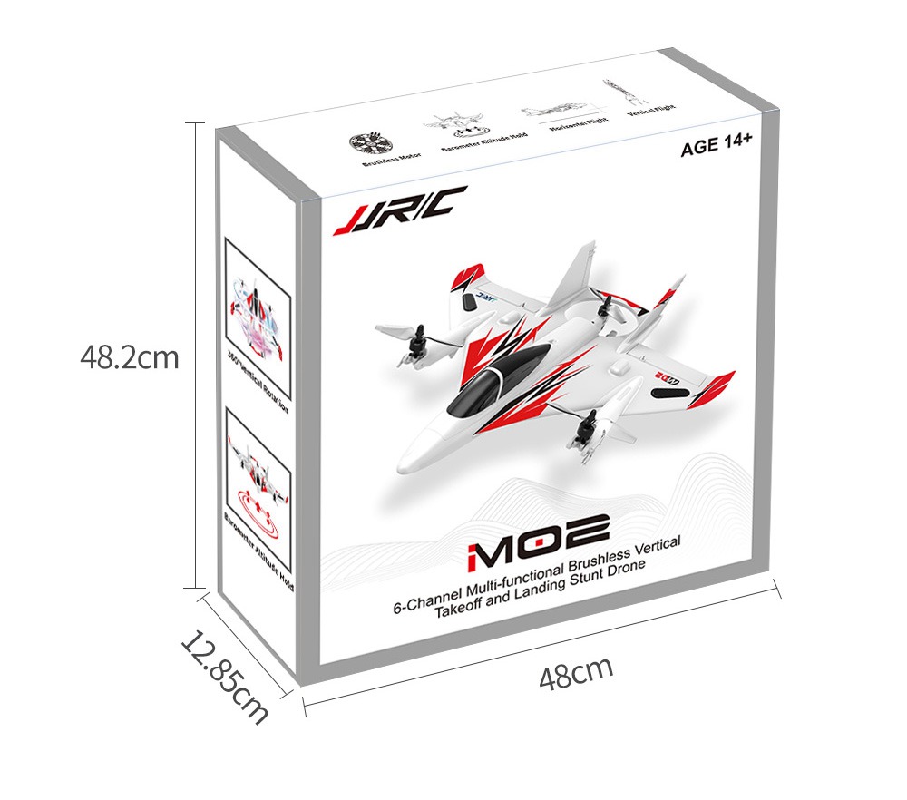 JJRC M02 2.4G 6CH Brushless EPO 450mm Wingspan 3D/6G Mode Switchable VTOL FPV Flying Wing RC Airplane RTF - Red