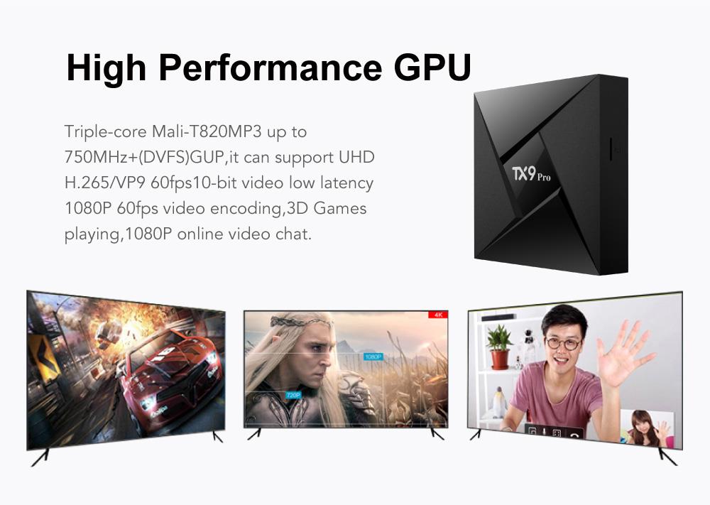 Bundle TANIX TX9 PRO KODI 17.3 3GB/32GB TV BOX Android 7.1.2 Amlogic S912 2.4G/5.8G WIFI Bluetooth Gigabit LAN Bluetooth HDMI + Tronsmart TSM01 English Air Mouse