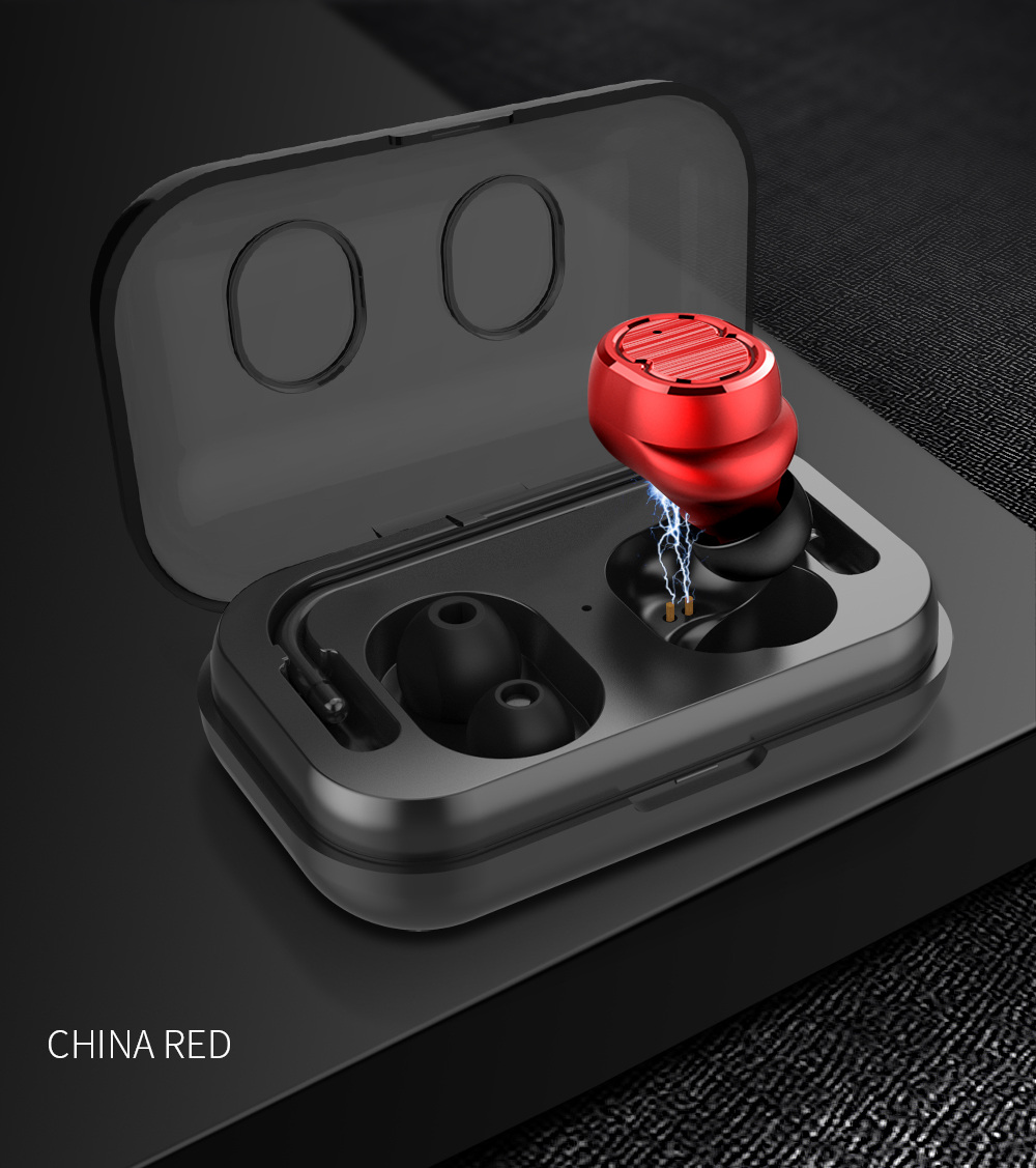 TWS-8 Bluetooth 5.0 Earbuds with Mic IPX4 Water Resistant - Black