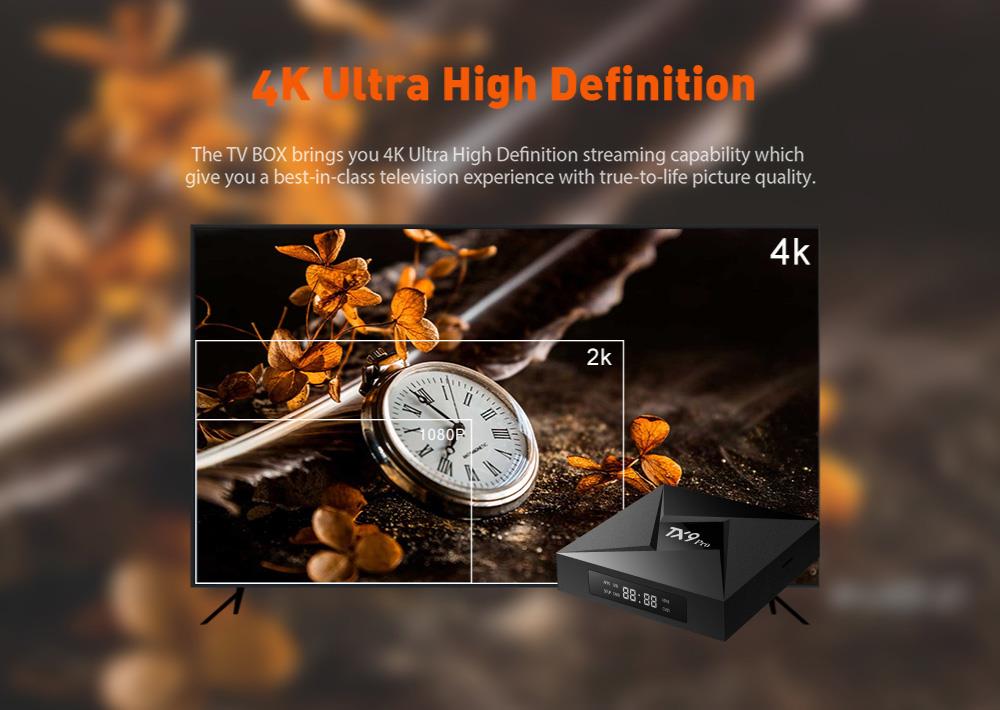 Bundle TANIX TX9 PRO KODI 17.3 3GB/32GB TV BOX Android 7.1.2 Amlogic S912 2.4G/5.8G WIFI Bluetooth Gigabit LAN Bluetooth HDMI + Tronsmart TSM01 English Air Mouse