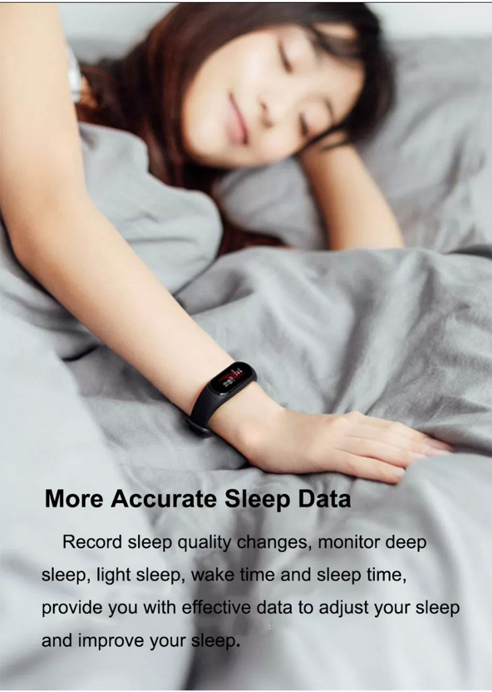 Xiaomi Hey Plus Smart Bracelet 0.95 Inch AMOLED Color Screen Built-in Multifunction Heart Rate Monitor 5ATM Water Resistant 18 Days Standby Swimming Mode - Black