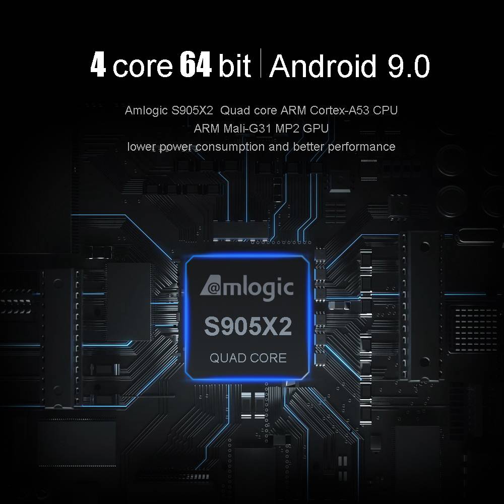 MECOOL K7 Android 9.0 DVB TV BOX DVB-S2/T2/C Amlogic S905X2 4GB LPDDR4 64GB EMMC 2.4G+5G WiFi 1000Mbps USB3.0 H.265