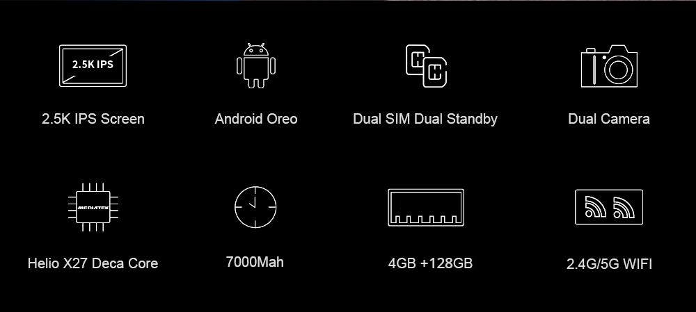 Chuwi Hi9 Air 4G Tablet PC MediaTek MTK6797 10.1'' 2560*1600 Android 8.0 4GB DDR3L 128GB eMMC - Black