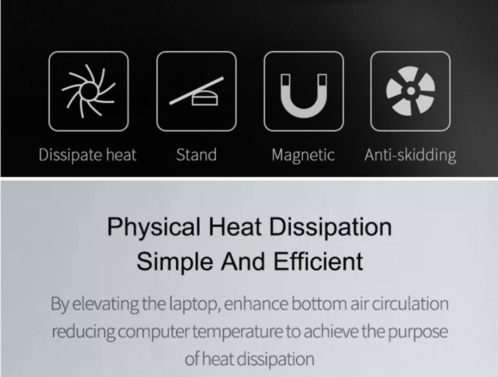 2pcs Hagibis Powerful Magnetic Cooling Pad Desktop Stand Holder For MacBook Laptop Tablet - Grey