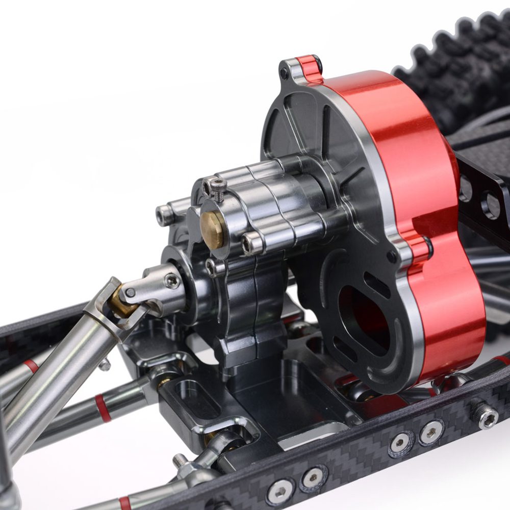 Upgrade Straight Bridge 313mm Wheelbase CNC Aluminum And Carbon Fiber Chassis With Power System For 1/10 AXIAL SCX10 RC Rock Crawler Climbing Vehicle