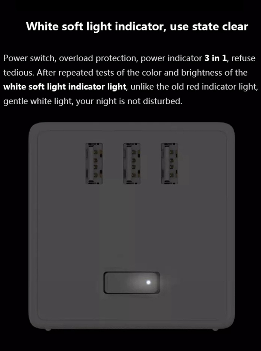 Xiaomi Mijia Magic Cube Converter 3 USB Ports Fast Charge Plug Socket Adapter Cordless Version - White