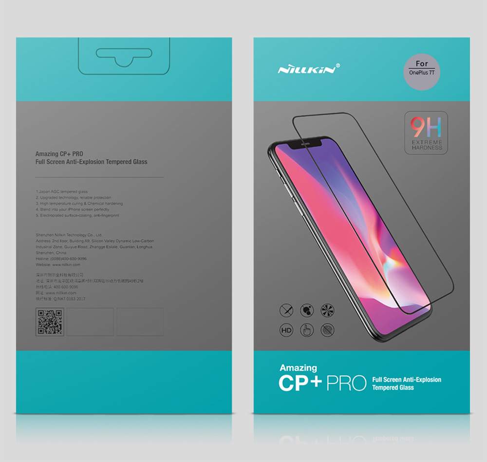 Nillkin CP+PRO Full Screen Anti-explosion Tempered Glass Screen Protector For Oneplus 7T - Transparent