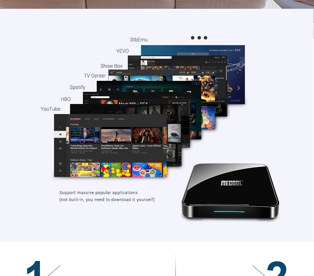 MECOOL KM3 Amlogic S905X2 Android 9.0 DDR4 4GB eMMC 64GB 4K TV Box with Voice Control Dual Band WiFi LAN Bluetooth USB 3.0