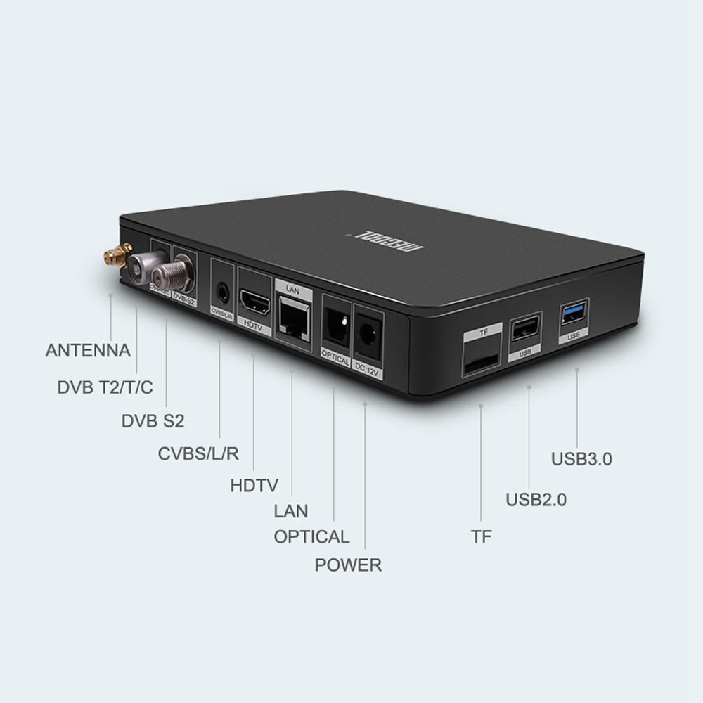 MECOOL K7 Android 9.0 DVB TV BOX DVB-S2/T2/C Amlogic S905X2 4GB LPDDR4 64GB EMMC 2.4G+5G WiFi 1000Mbps USB3.0 H.265