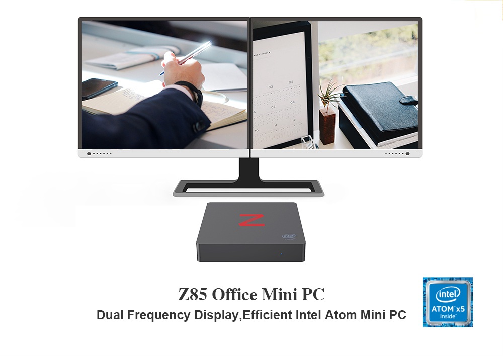 Z85 Intel Z8350 Wall-mounted MINI PC 4G/64G HDMI+VGA 2.4G/5G WIFI Bluetooth Gigabit LAN USB3.0