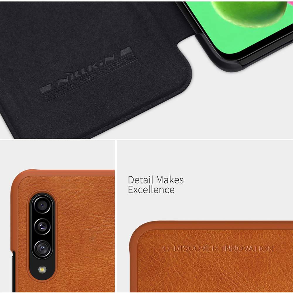 NILLKIN Protective Leather Phone Case For Samsung Galaxy A90 5G Smartphone - Red
