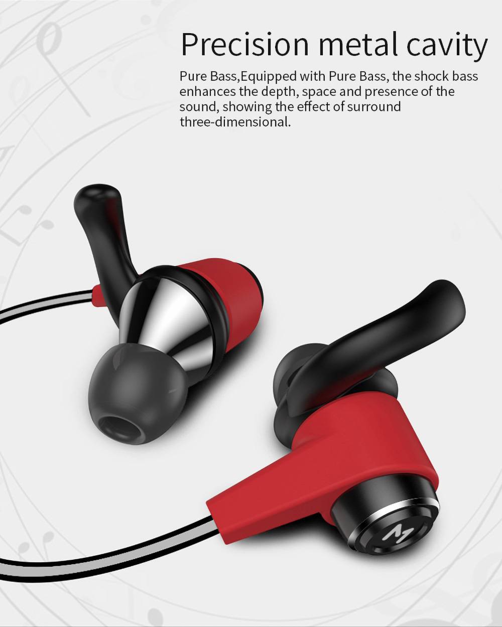 Maxchange C8 Bluetooth Sports Earphones Magnetic Absorption Anti-fiber Cable 7 Hours Playtime - Black