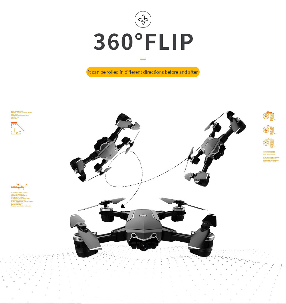 JDRC JD-20S 720P WIFI FPV Flying Time 15mins With 120 Degree Wide-angle Camera Altitude Hold Mode Foldable RC Drone RTF-Black