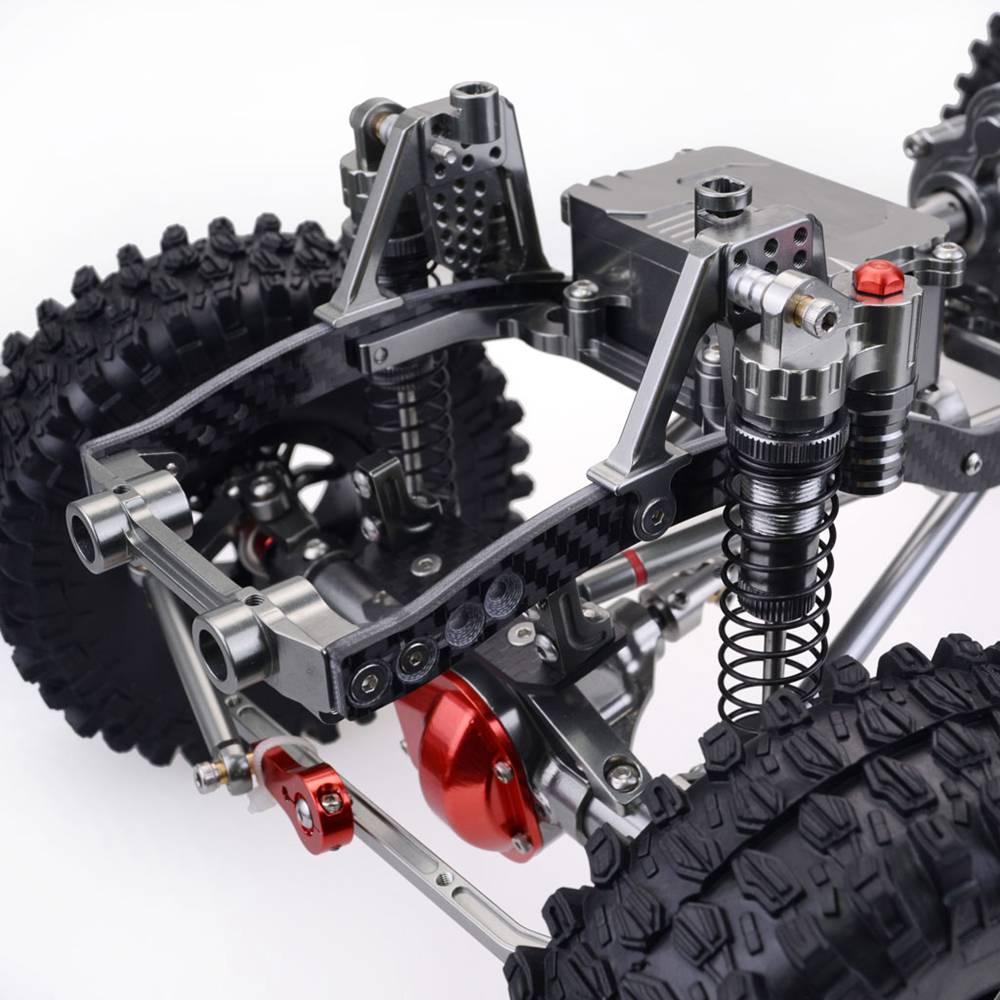 Upgrade Straight Bridge 313mm Wheelbase CNC Aluminum And Carbon Fiber Chassis With Power System For 1/10 AXIAL SCX10 RC Rock Crawler Climbing Vehicle