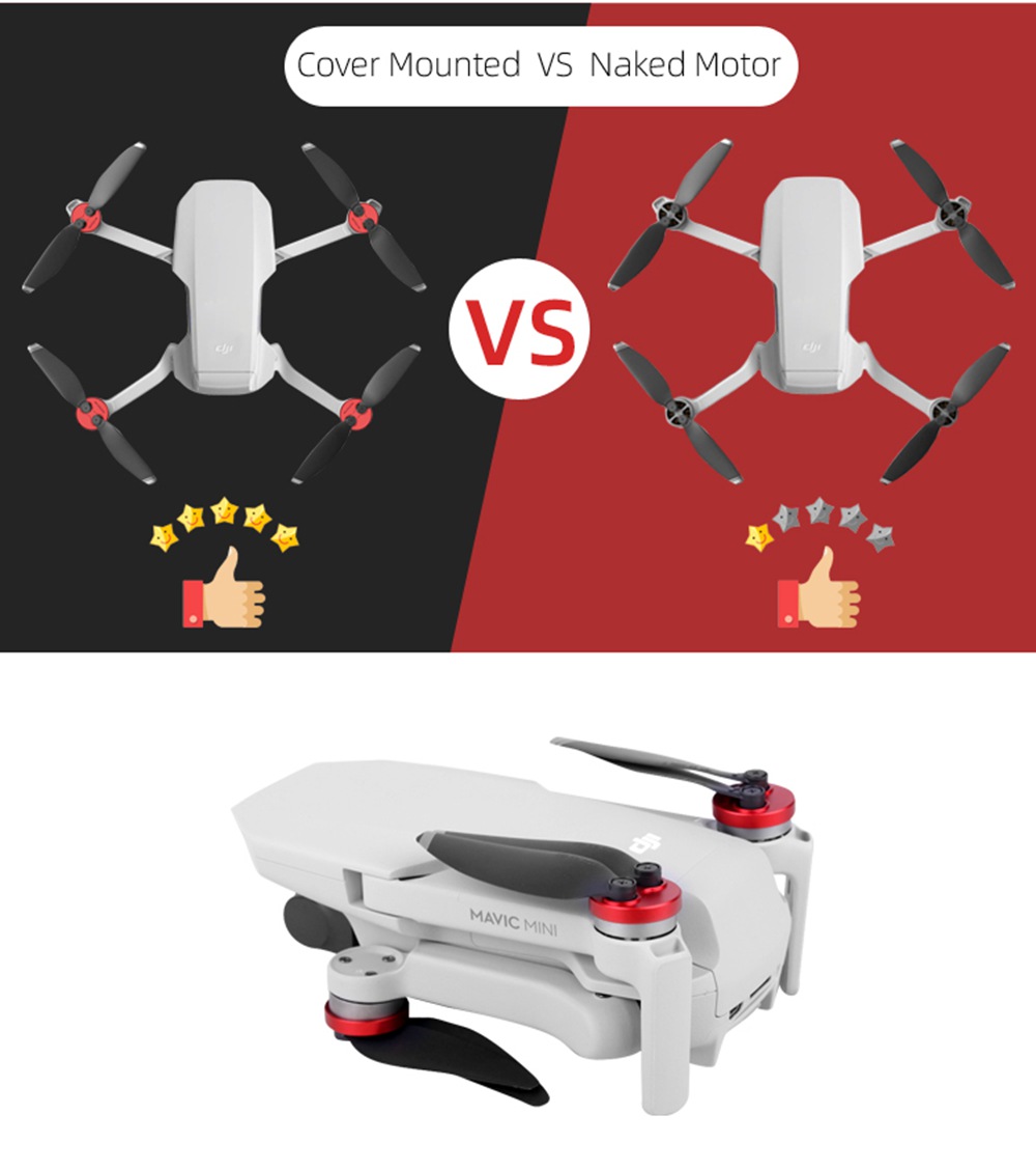 4pcs Sunnylife Expansion Accessories Motor Dust Protection Cover For DJI Mavic MINI RC Aircraft - Black