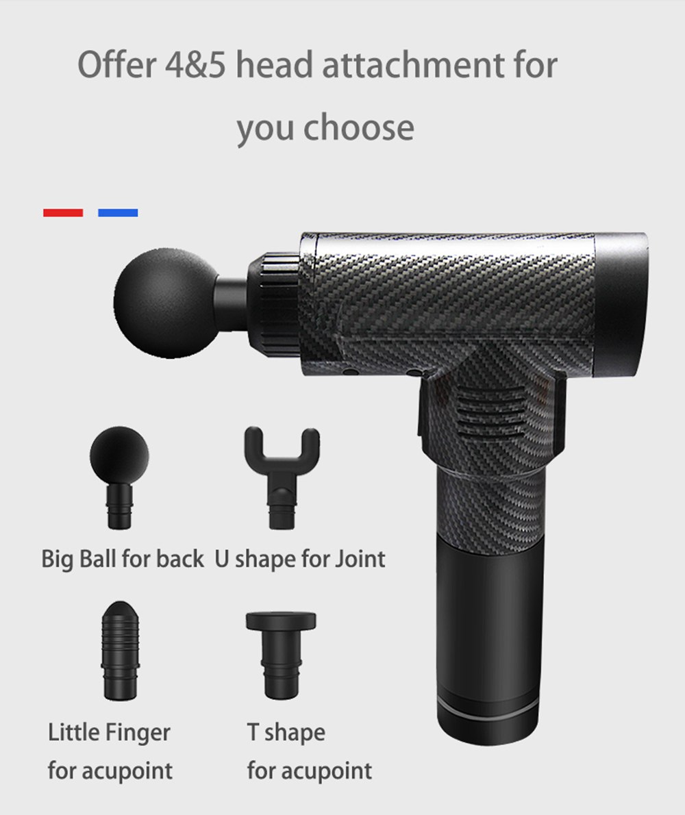 EMGUN-17 Upgraded Electric Massage Gun Relax Muscle Therapy Device Professional Body Relaxation Massager - Black