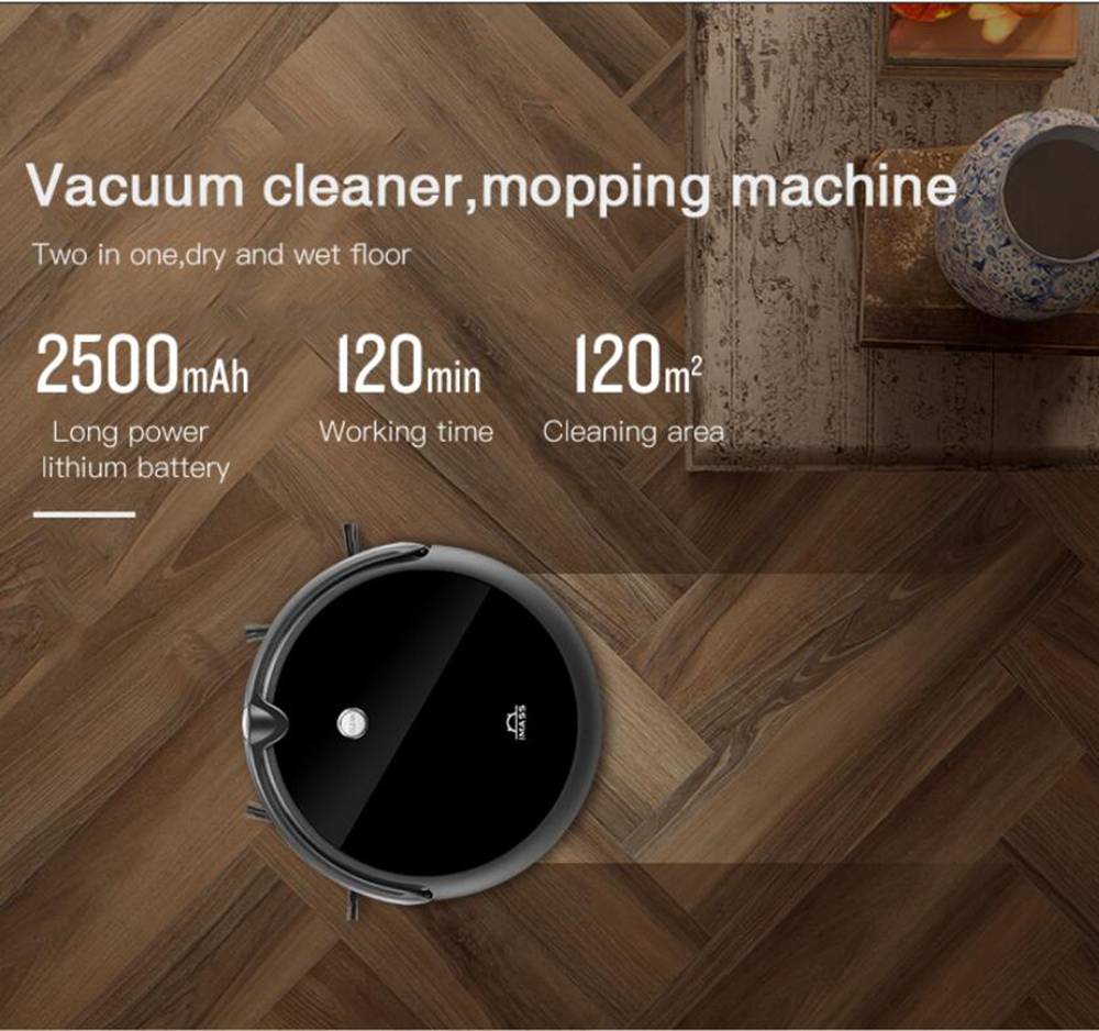 IMASS A3 Robot Vacuum Cleaner Powerful Suction For Various Cleaning Modes With APP Control Auto Charge - Black