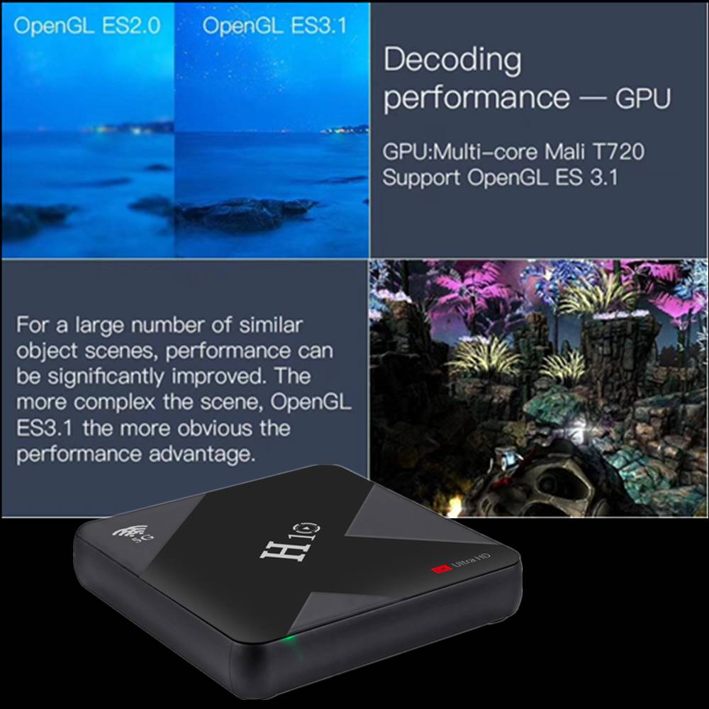 H10 TV Box Android9.0 Allwinner H6 4G/32G 2.4G+5G WiFi 100Mbps LAN USB3.0