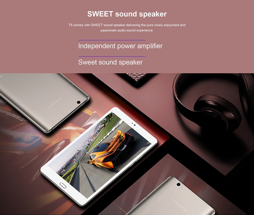 Teclast T8 Tablet MediaTek MT8176 Quad Core 2.1GHz 8.4 Inch 2560x1600 IPS 4GB RAM DDR3L 64GB ROM eMMC WIFI Android 7.0 - White/Gold