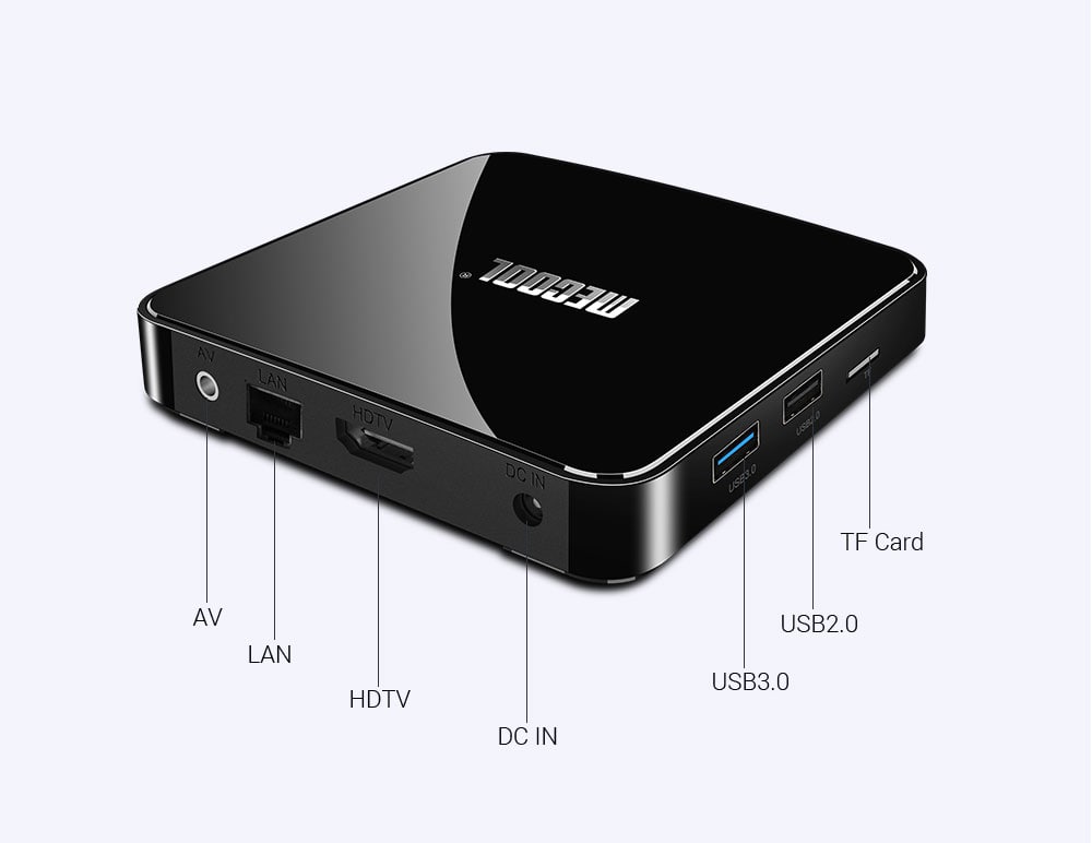 MECOOL KM3 Amlogic S905X2 Android 9.0 DDR4 4GB eMMC 64GB 4K TV Box with Voice Control Dual Band WiFi LAN Bluetooth USB 3.0