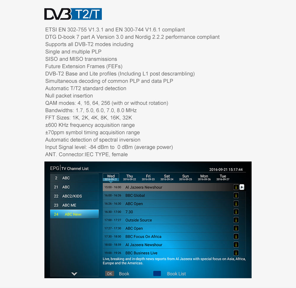 MECOOL K6 Hisilicon HI3798M Android 2GB / 16GB DVB 4K TV BOX Dual Band WiFi LAN USB3.0