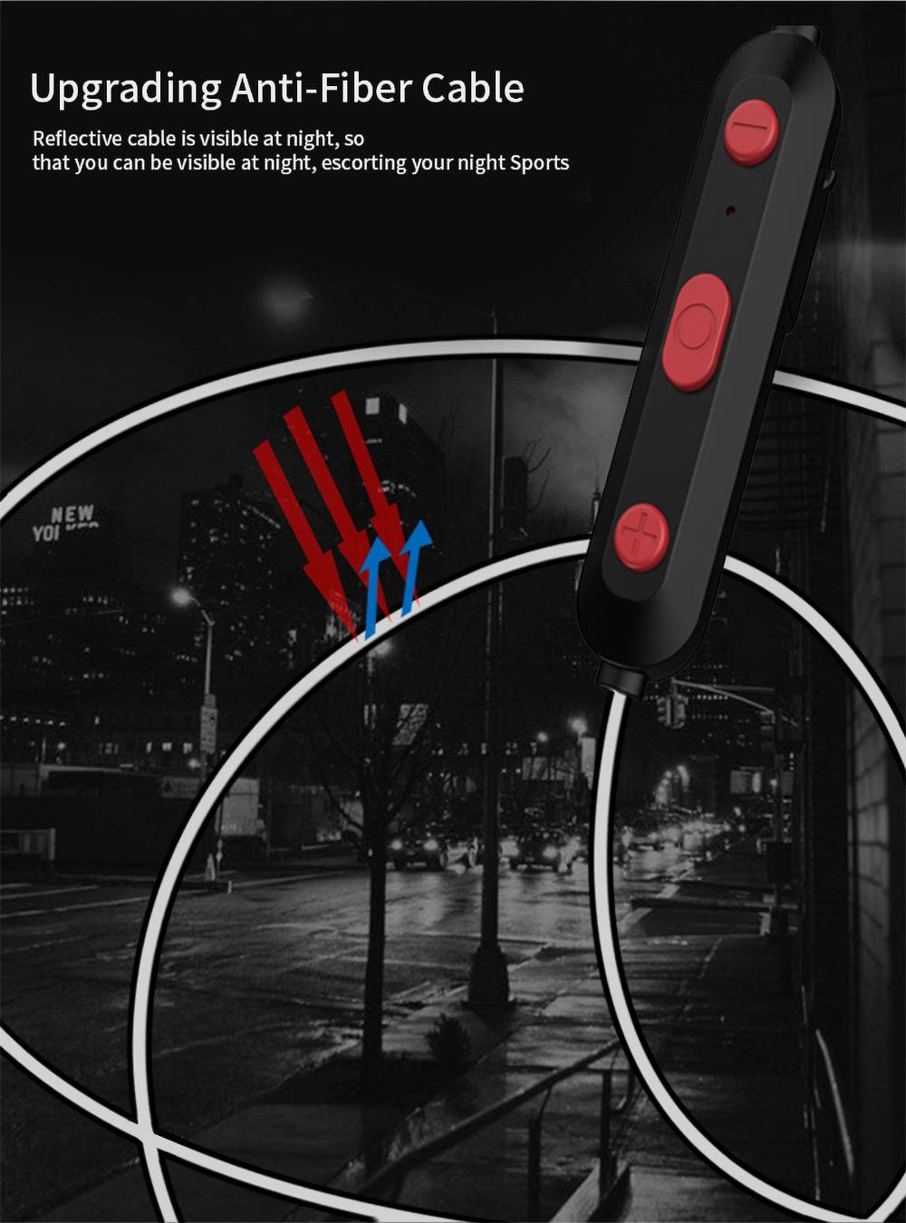 Maxchange C8 Bluetooth Sports Earphones Magnetic Absorption Anti-fiber Cable 7 Hours Playtime - Black