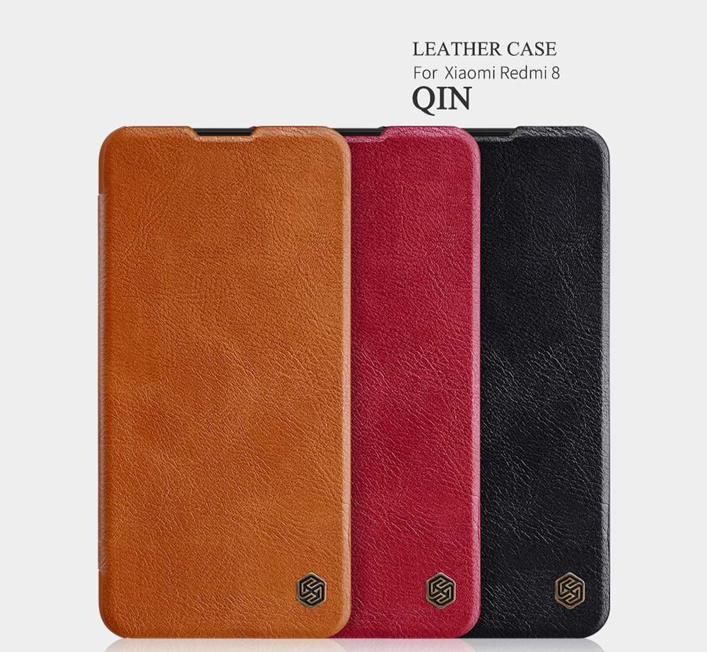 NILLKIN Protective Leather Phone Case For Xiaomi Redmi 8 Smartphone - Black