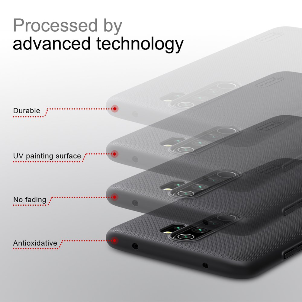 NILLKIN Protective Frosted PC Phone Case For Xiaomi Redmi Note 8 Pro Smartphone - Black