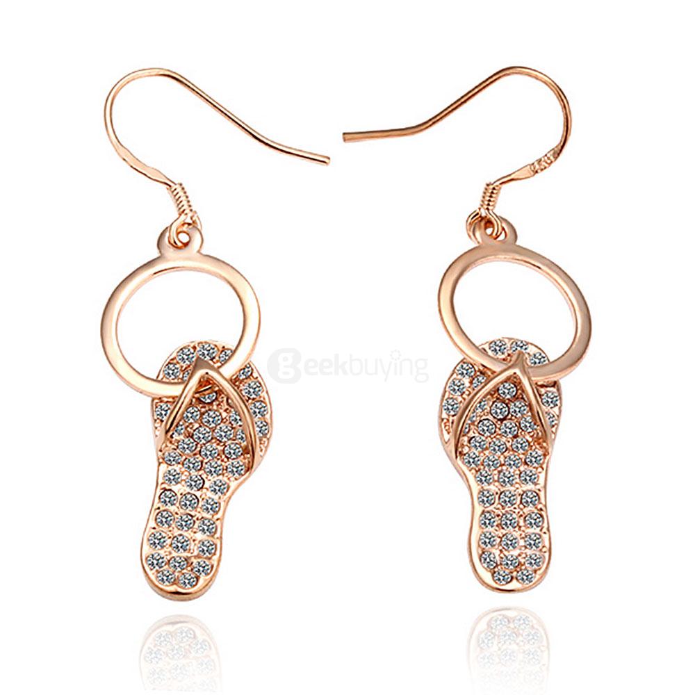 LKN18KRGPE005 Environmental Rose Gold Czech Diamond Earrings