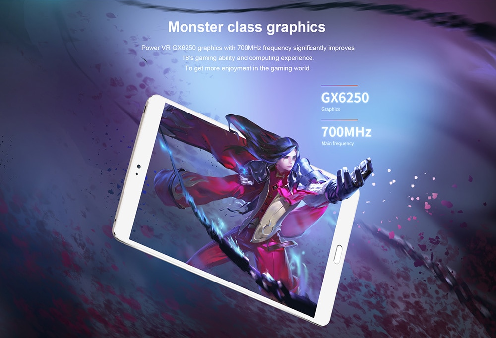 Teclast T8 Tablet MediaTek MT8176 Quad Core 2.1GHz 8.4 Inch 2560x1600 IPS 4GB RAM DDR3L 64GB ROM eMMC WIFI Android 7.0 - White/Gold