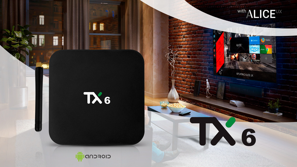 TANIX TX6 Allwinner H6 Android 9.0 4GB/64GB 4K TV Box with LED Display Dual Band WiFi LAN Bluetooth USB3.0