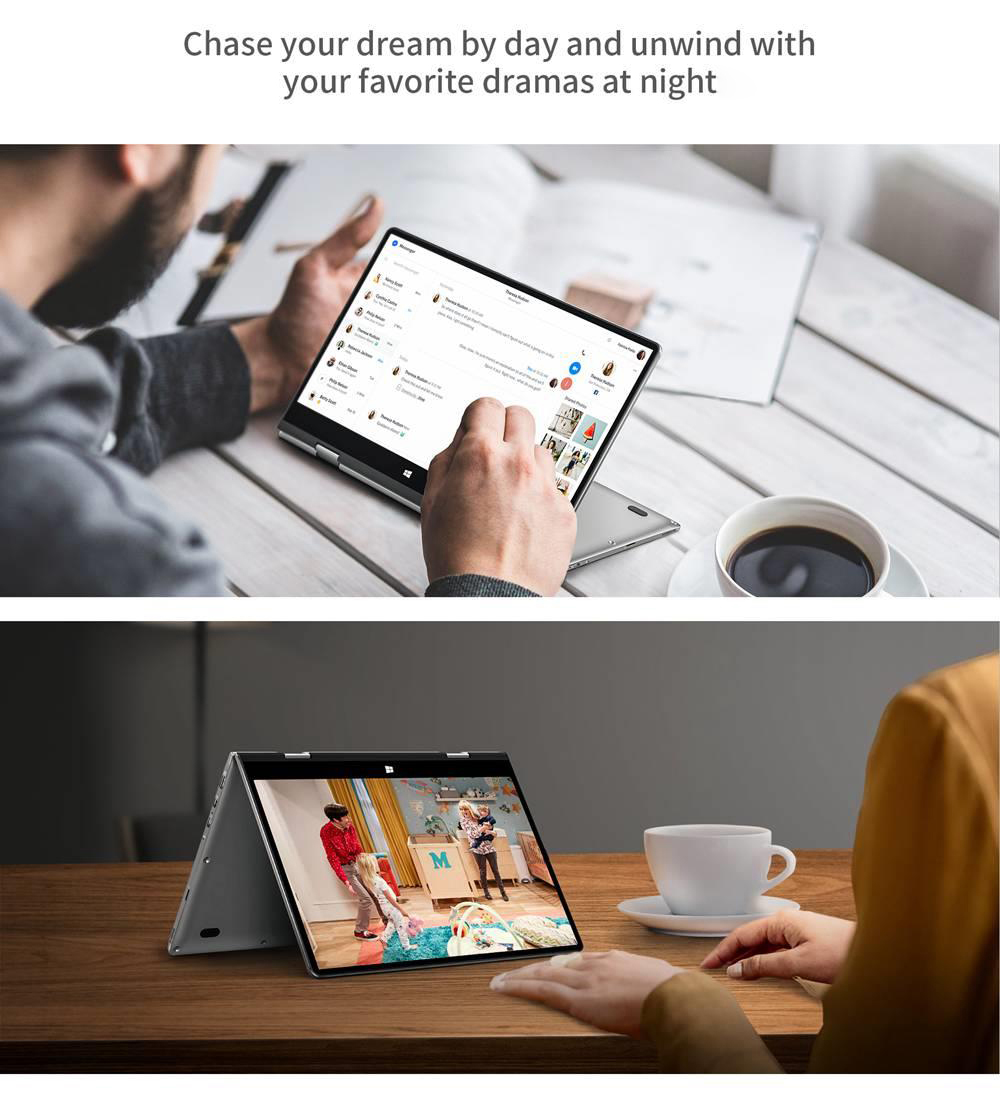 BMAX Y11 Laptop Intel Gemini Lake N4100, Quad Core 11.6 inch 1920*1080 Windows 10 Pro 8GB LPDDR4 256GB SSD - Silver