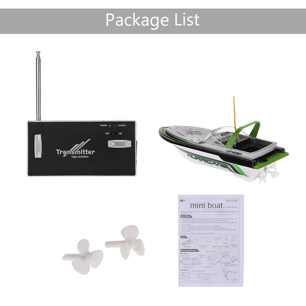 Happy Cow 777-218 Mini RC Speedboat Racing Boat Yacht Model Ready-To-Go - Green