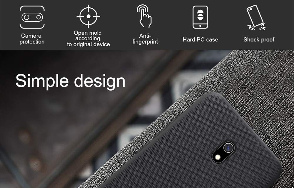 NILLKIN Protective Frosted PC Phone Case For Xiaomi Redmi 8A Smartphone - Black