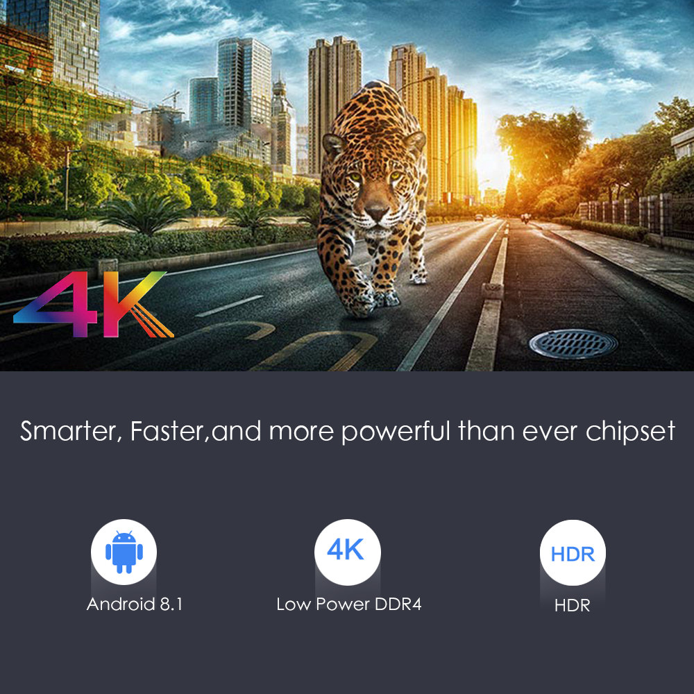 X96S Android 8.1 4GB DDR4 32GB eMMC Amlogic S905Y2 4K TV Dongle Dual Band WiFi Blutooth HDMI USB3.0