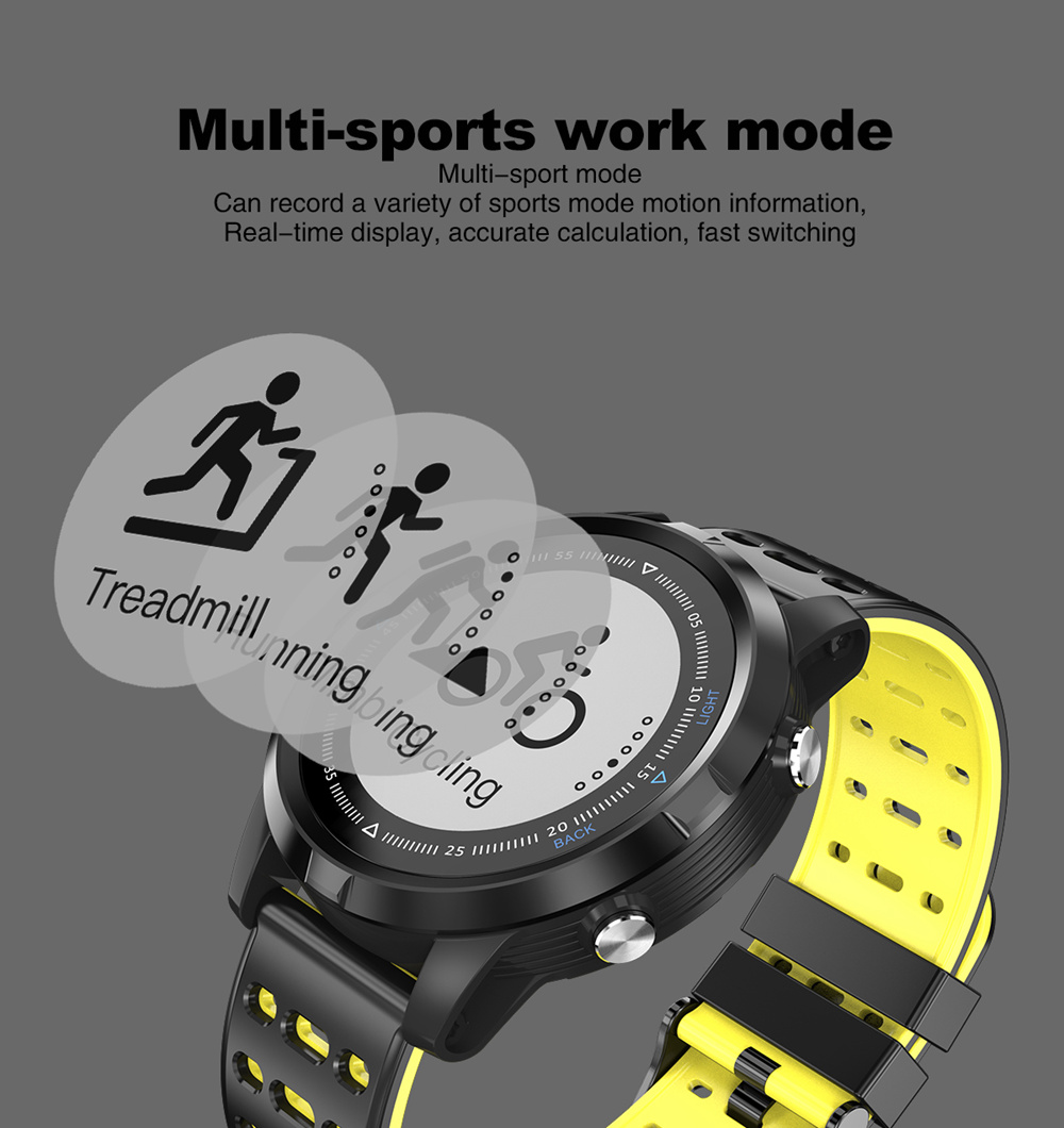 N105 Smartwatch Heart Rate Monitor IP68 Water Resistant GPS Multi-Sport Mode - Black