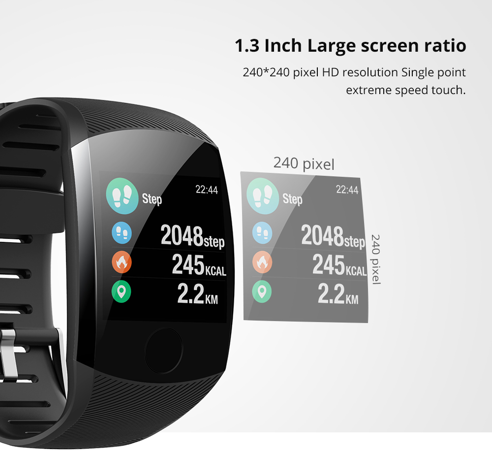 Makibes B01 IP67 Water Resistant Smartwatch Fitness Tracker 1.3 inch Blood Pressure color UI Wristband - Red