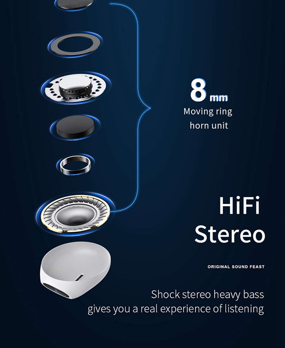 JOYROOM JR-T04 TWS Bluetooth Earbuds with Mic IPX5 Water Resistant - White