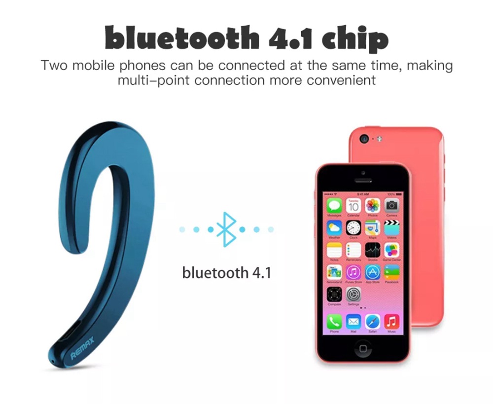 Remax RB-T20 Unilateral Bluetooth 4.1 Earphone Long Battery Life With Mic