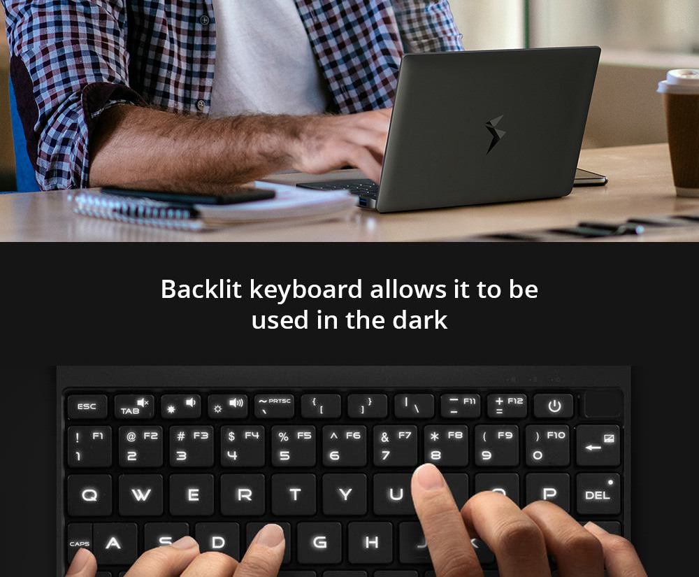Magic-Ben MAG1 Pocket Laptop 8.9" IPS Touchscreen 2560*1600 Intel Core m3-8100y 8GB Memory 256GB SSD Full Metal Slim body Ultra Light Backlit Keyboard Fingerprint Window 10 - Black