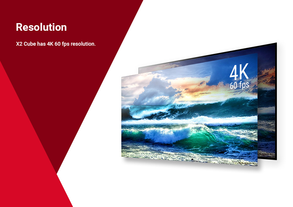 X2 CUBE Amlogic S905X2 Android TV 9.0 2G DDR4/16G eMMC TV Box 2.4G+5G WIFI 1000Mbps LAN USB3.0 -- Black