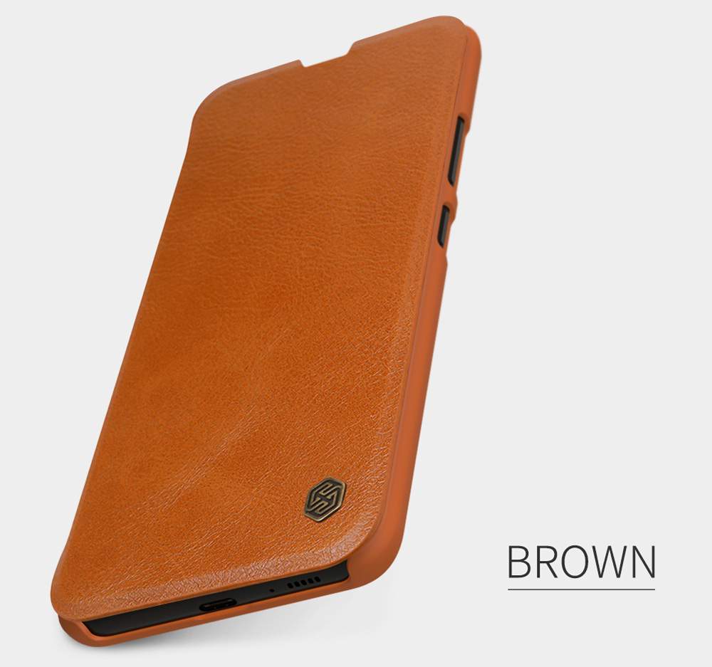 NILLKIN Protective Leather Phone Case For Samsung Galaxy A90 5G Smartphone - Red