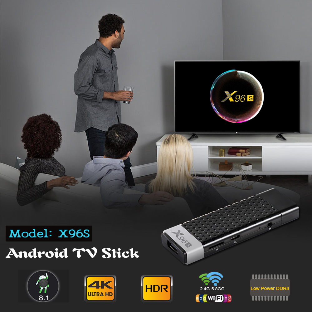 X96S Android 8.1 4GB DDR4 32GB eMMC Amlogic S905Y2 4K TV Dongle Dual Band WiFi Blutooth HDMI USB3.0