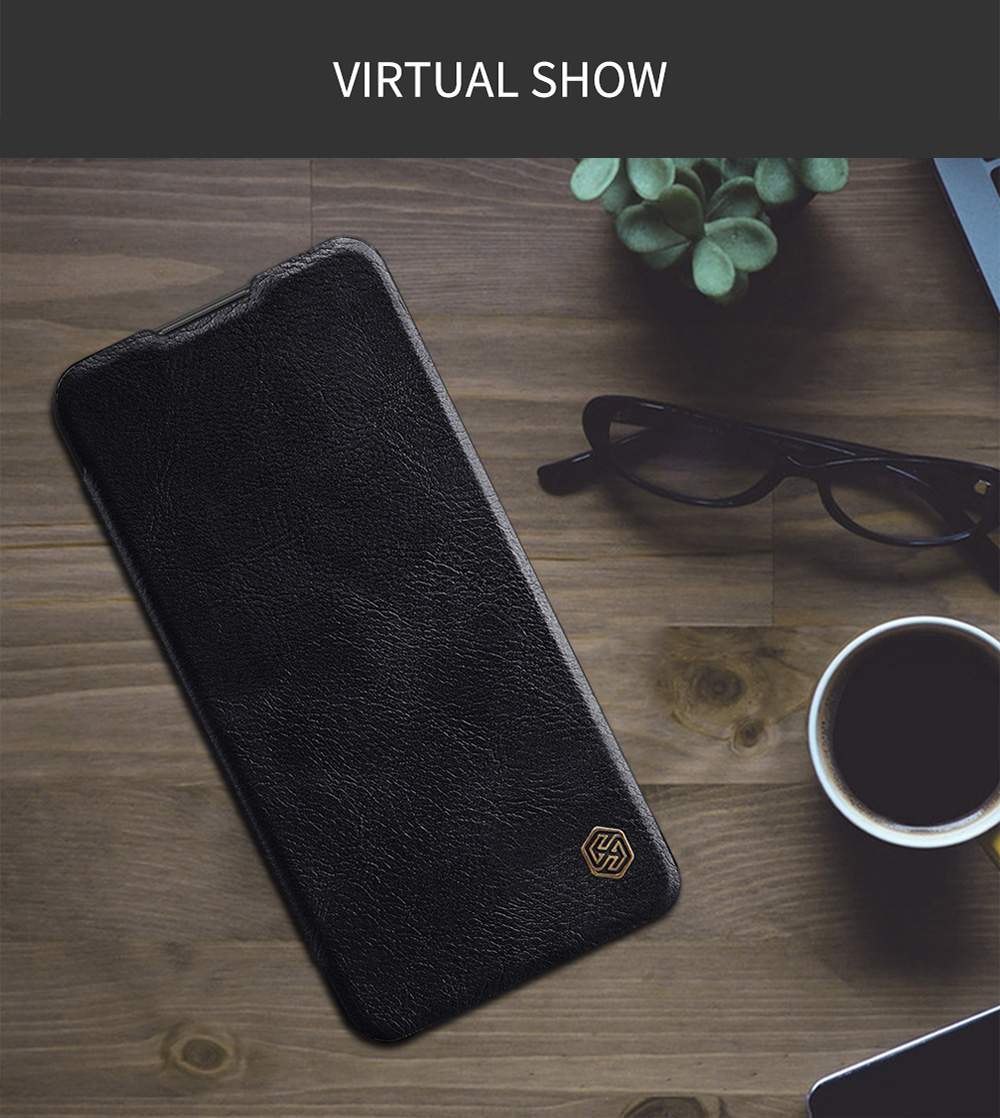 NILLKIN Protective Leather Phone Case For HUAWEI Nova 5 / Nova 5 Pro Smartphone - Black