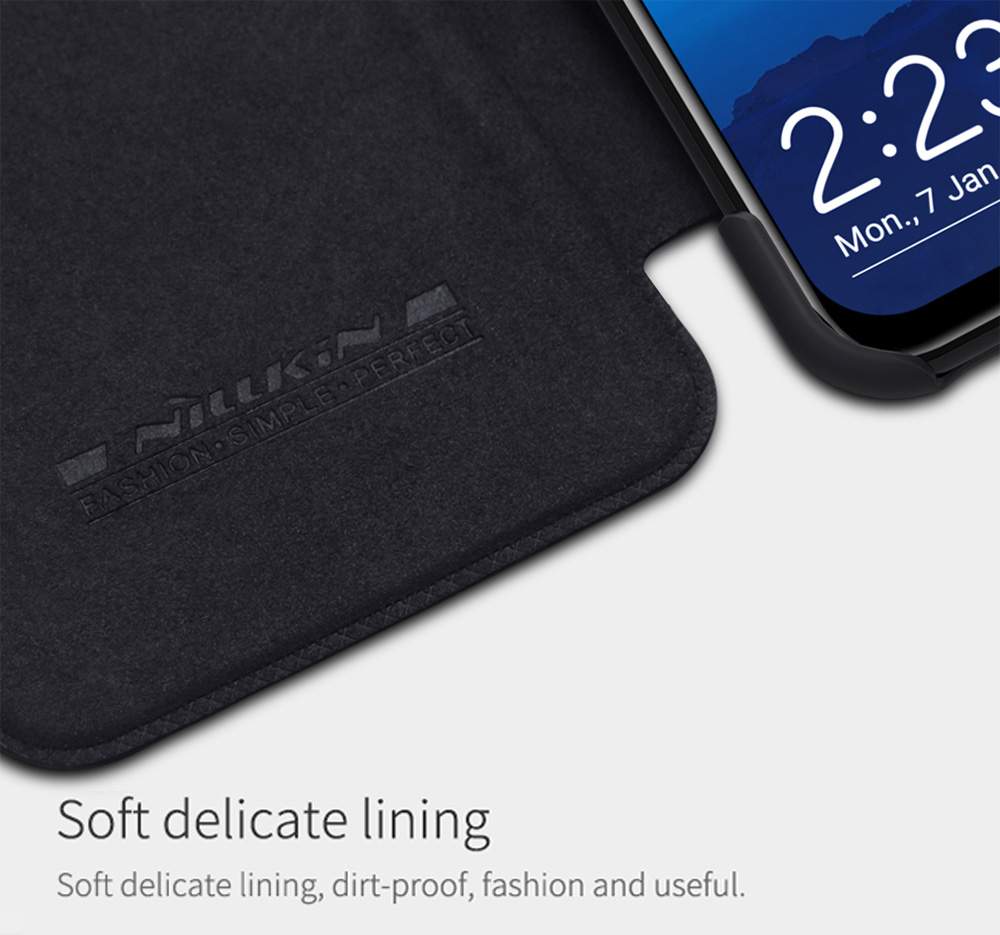 NILLKIN Protective Leather Phone Case For HUAWEI Nova 5 / Nova 5 Pro Smartphone - Black