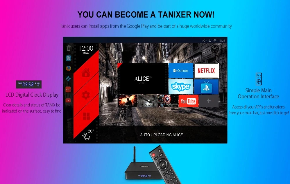 Tanix TX5 Max Amlogic S905X2 Android 8.1 4GB DDR4 32GB eMMC 4K TV Box with LED Display Dual Band WiFi Bluetooth Gigabit LAN USB3.0 HDMI