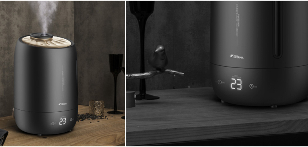 DEERMA DEM F600 Household Ultrasonic Humidifier 5L Capacity Aromatherapy Machine With Silver Carbon Ion Water Purification Box - Black