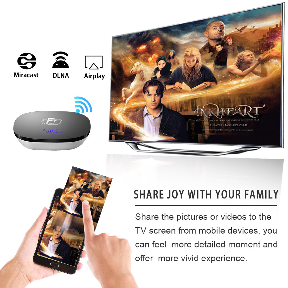 A95X F1 Amlogic S905W Android 7 2GB DDR3 16GB eMMC KODI 17.6 4K TV Box with IR Receiver WIFI LAN HDMI
