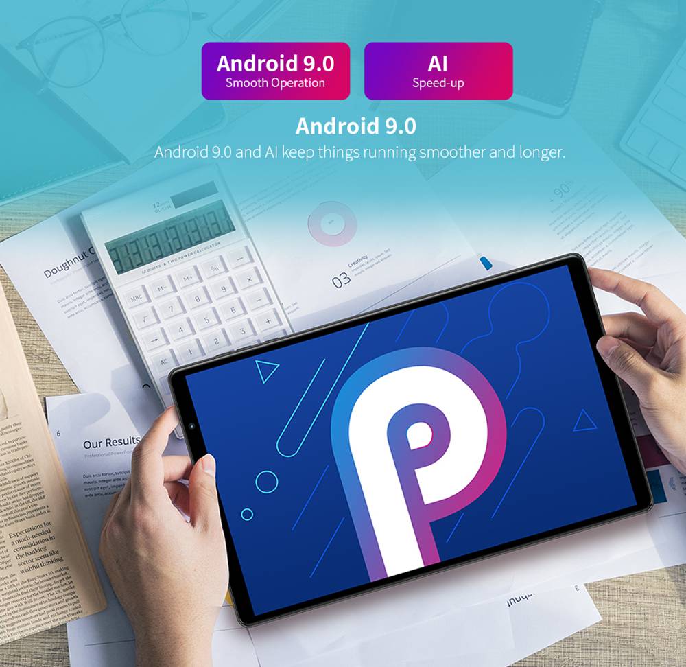 Teclast P10s 4G Tablet Spreadtrum SC9863A Octa Core 10.1" IPS Screen 1280*800 Android 9.0 2GB RAM 32GB ROM - Silver