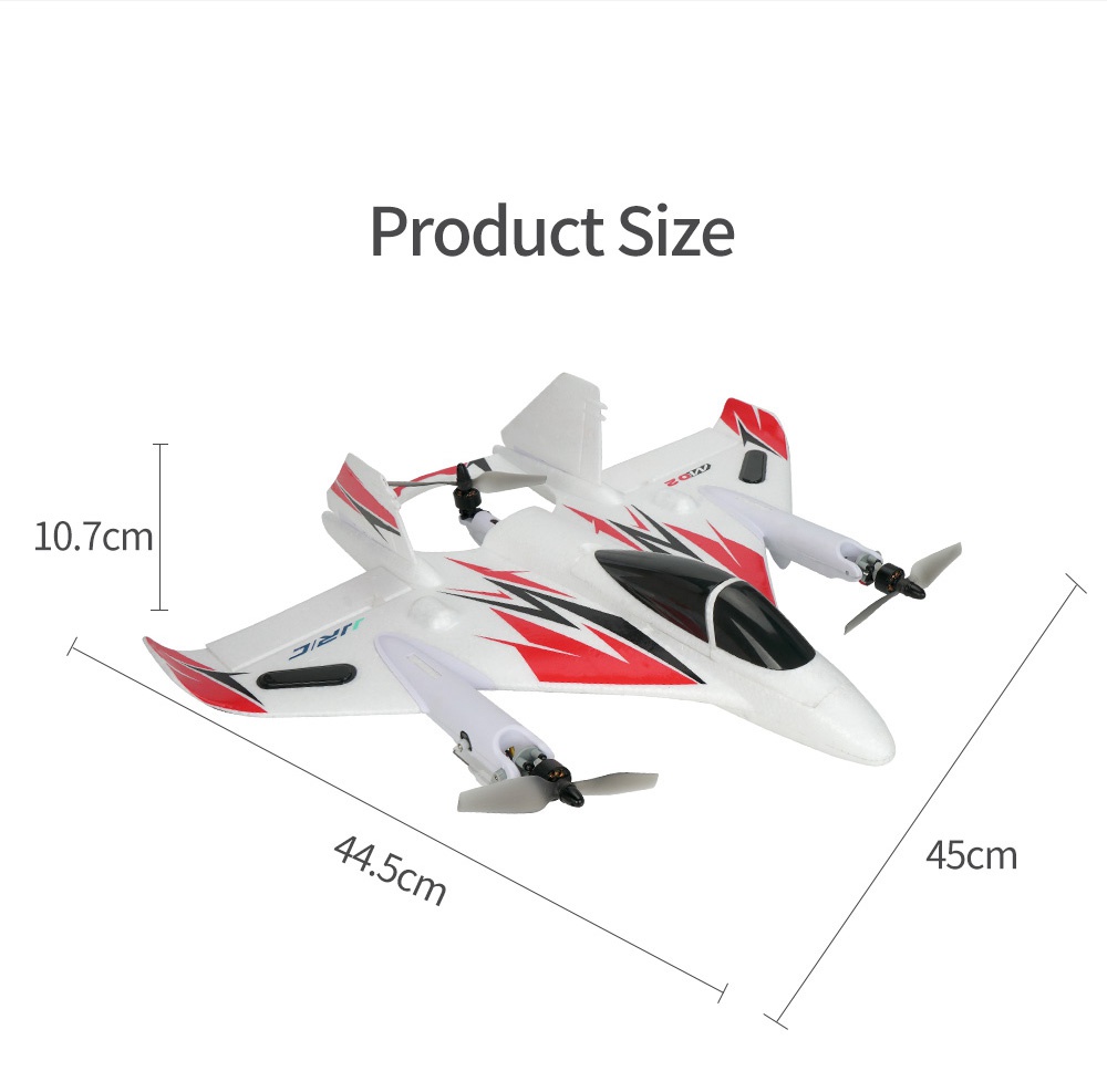 JJRC M02 2.4G 6CH Brushless EPO 450mm Wingspan 3D/6G Mode Switchable VTOL FPV Flying Wing RC Airplane RTF - Blue